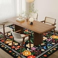thumbnail image 4 of Bleum Cade 5'x7' Area Rugs for Living Room, Boho Floral Rug Ultra Soft Washable Rugs for Bedroom, Anti Slip Durable Carpet Home Decor for Dining Room,Black, 4 of 10