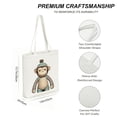 thumbnail image 3 of COMIO  Aqua Sock Monkey Tote Bag Canvas Tote, 3 of 5