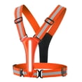 thumbnail image 1 of Ch （Orange）Running Reflective Vest - Rechargeable LED Cycling Reflective Vest with Adjustable Size, for Jogging, Hiking, Dog Walking, Motorcycling, Cycling at Night, 1 of 5