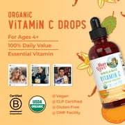 MaryRuths Vitamin C Liquid Drops USDA Organic Orange Vanilla Flavor Vegan Non-GMO Acerola Fruit Extract 4 fl oz