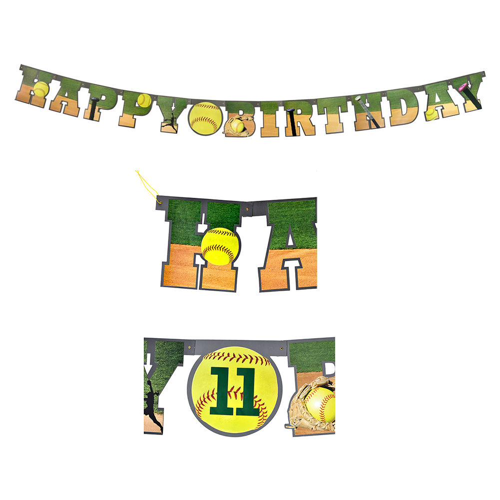 Fastpitch Softball Birthday Banner