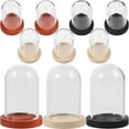 thumbnail image 1 of Shisuyan 10 Sets Mini Glass Dome With Tray Clear Glass Display Case Preserved Flower Plant Display Cloche, 1 of 8