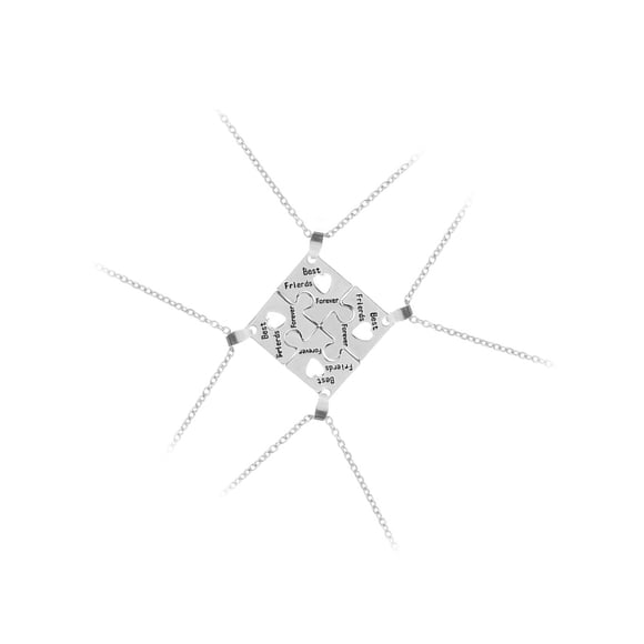 4pcs Best Friends Forever Necklaces Puzzle Piece Friendship Sister Necklaces for Graduation Gift