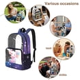thumbnail image 4 of Xoenoiee Axikitk Star Print Clear Backpack School Bag for Kids Girls Large School Backpack Daypack Transparent School Supplies Waterproof Satchel Large Bookbag Backpack with Zipper Pocket, 4 of 7