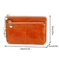 thumbnail image 2 of Women PU Leather Zip Mini Coin Purse With Key Ring Triple Zipper Card Holder Wallet, 2 of 3