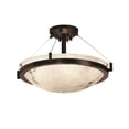 thumbnail image 2 of Justice Design Group FAL-9681-35-DBRZ Alabaster Stone / Glass Semi-Flush Ceiling Fixture from the LumenAria Collection, Dark Bronze, 2 of 2