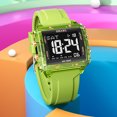thumbnail image 3 of SMAEL Multiple Colors Square Digital Sports Watch Waterproof Silicone Wrist Watch for Men, 3 of 6