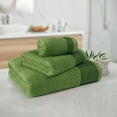 thumbnail image 3 of GLAMBURG Ultra Soft 3 Pack Cotton Towel Set, Contains a Bath Towel 28x55 inch, a Hand Towel 16x24 inch & a Wash Coth 12x12 inch, Ideal Everyday use, Compact & Lightweight - Kiwi Green, 3 of 6