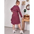 thumbnail image 4 of Tallo de talla grande Vestido de la manga de la manga con el borde Rosegal Vestidos casuales de talla grande, 4 of 5