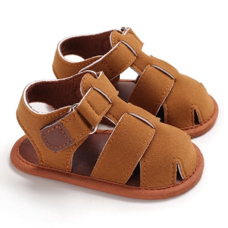 Laurenza's Baby Boys Soft-Sole Brown Summer Sandals Size 3 12-18M