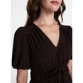 thumbnail image 5 of Time and Tru Women's and Women's Plus V Neck Shirred Peplum Top, Sizes XS-XXXL, 5 of 6