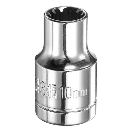 12 Point Socket 1/2" Drive by 10mm Metric CR-V Steel Shallow Sockets
