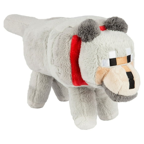 JINX Peluche Loup Minecraft, Gris, 15 Pouces de Long