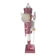 thumbnail image 3 of Pinnacle Peak Trading Glitter Pink and Sequin Pink Wood Christmas Nutcracker, 3 of 6