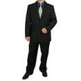 thumbnail image 3 of Stylish 2pc. Men's Regular Fit Dress Suit with 1 Free Pair of Socks - Black 54L, 3 of 6