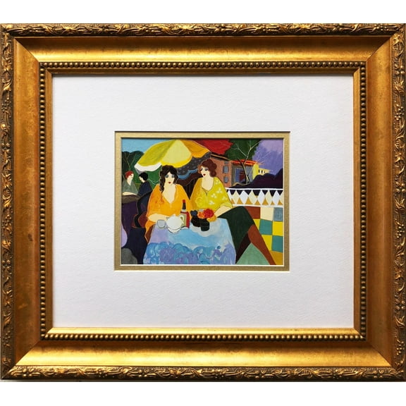 ITZCHAK TARKAY "Tea Garden" LITHOGRAPH Custom Framed Art Generic