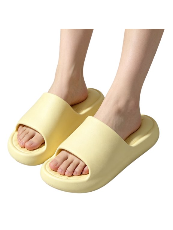 Women's Non Slip EVA Thick Sole Soft Bottom SlippersLightweight Breathable Open Toe Slides with Comfort Cushion DesignHouse Slides for Bathroom Indoor Outdoor Beach