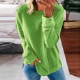 thumbnail image 2 of Lisingtool Womens Tops Women Autumn Winter Loose Casual Casual Long Sleeves Round Neck Solid Color Sweatershirt Essentials Hoodie Hoodies for Women Mint Green, 2 of 5