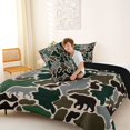 thumbnail image 4 of Manfei Cute Rabbit Full Size Comforter Sets,Rustic Camo Print Bedding Comforter Set,Green,Black Reversible,3pcs,1 Comforter and 2 Pillowcases, 4 of 7