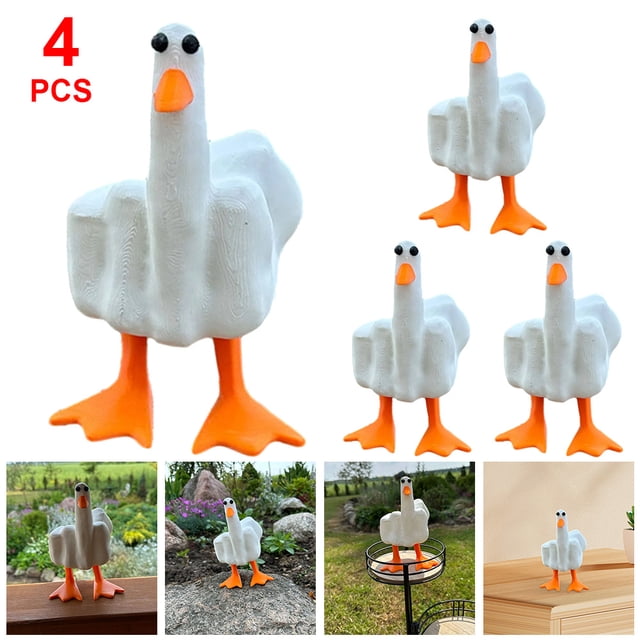 Estatua Artesanal Escultura Pato Creativa Resina para Escritorio Oficina en Casa