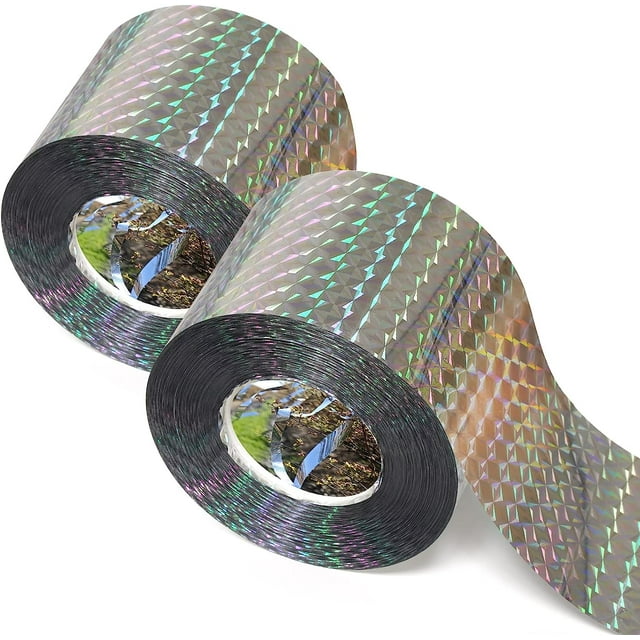 Ruolan Bird Scare Tape Ribbon, cinta reflectante para mantener a los pájaros alejados al aire libre, doble cara Bird Flash Tape, asustar gansos, palomas, patos, pájaros carpinteros