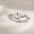 thumbnail image 4 of Pompeii 2 1/2Ct Oval Lab Grown Diamond Engagement Ring in 14k White or Yellow Gold, 4 of 6