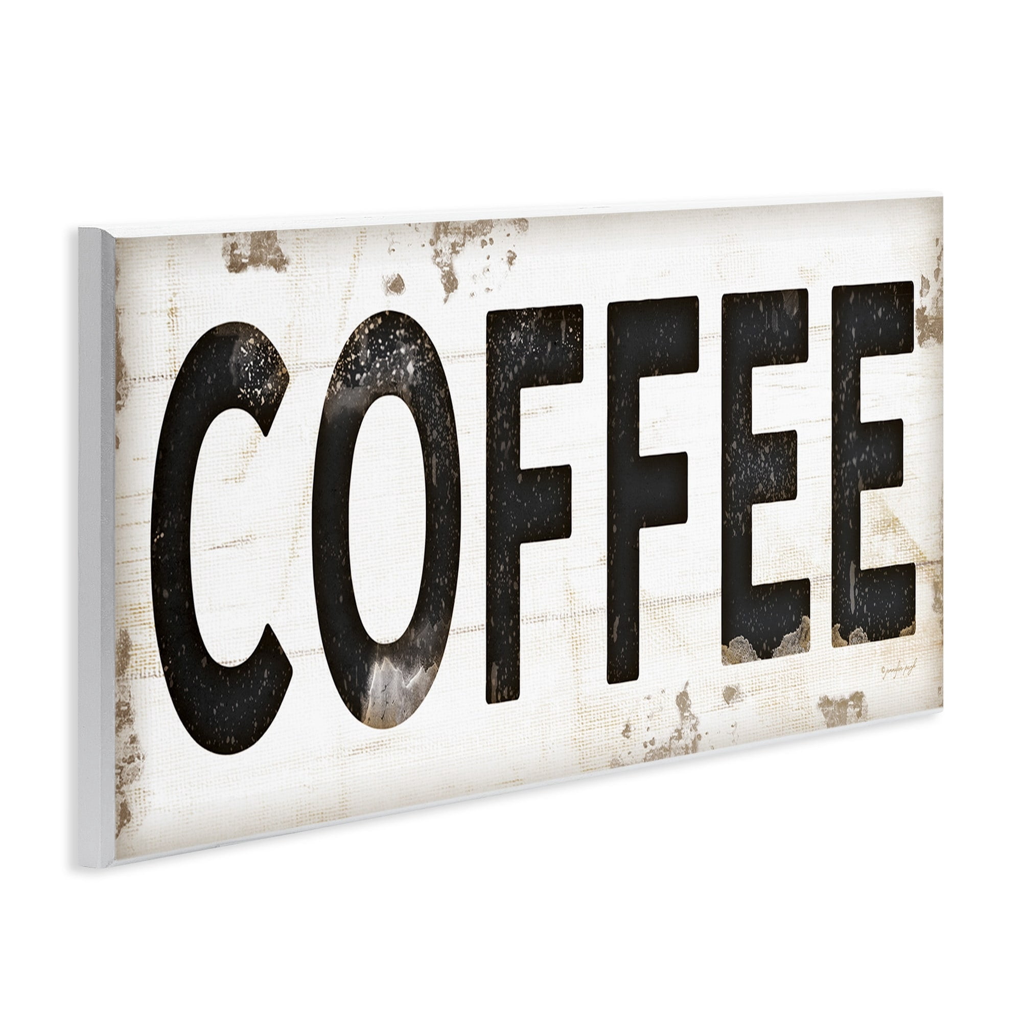 The Stupell Home Decor Collection COFFEE Typography Vintage Sign Wall Plaque Art, 7 x 0.5 x 17
