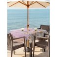thumbnail image 3 of Outdoor Tablecloth with Umbrella Hole for Patio/Picnic/Party/Camping, Pink Starfish Coastal Waterproof Table Cloth Square Cover Washable, Summer Beach Shell Wooden (54"x 54"), 3 of 8