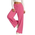 thumbnail image 6 of Nestiefly Wide Leg Sweatpants Women Baggy High Waist Workout Yoga Pants with Pockets | Loose Fit Drawstring Sweat Pants,Fall Clothes Pink M, 6 of 6
