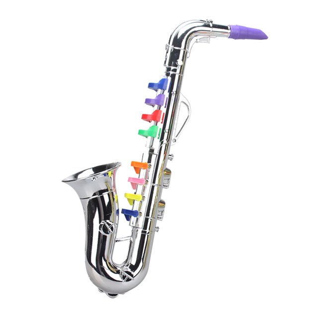 Instrumentos de Saxofón de Juguete Perfecl Accesorios Metálicos Musicales Plata