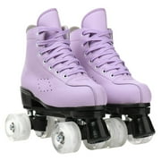 EONROACOO Kids Adult Roller Skates for Women Men, Light up Roller Sktes, Purple(Women 7.5/Men 6)