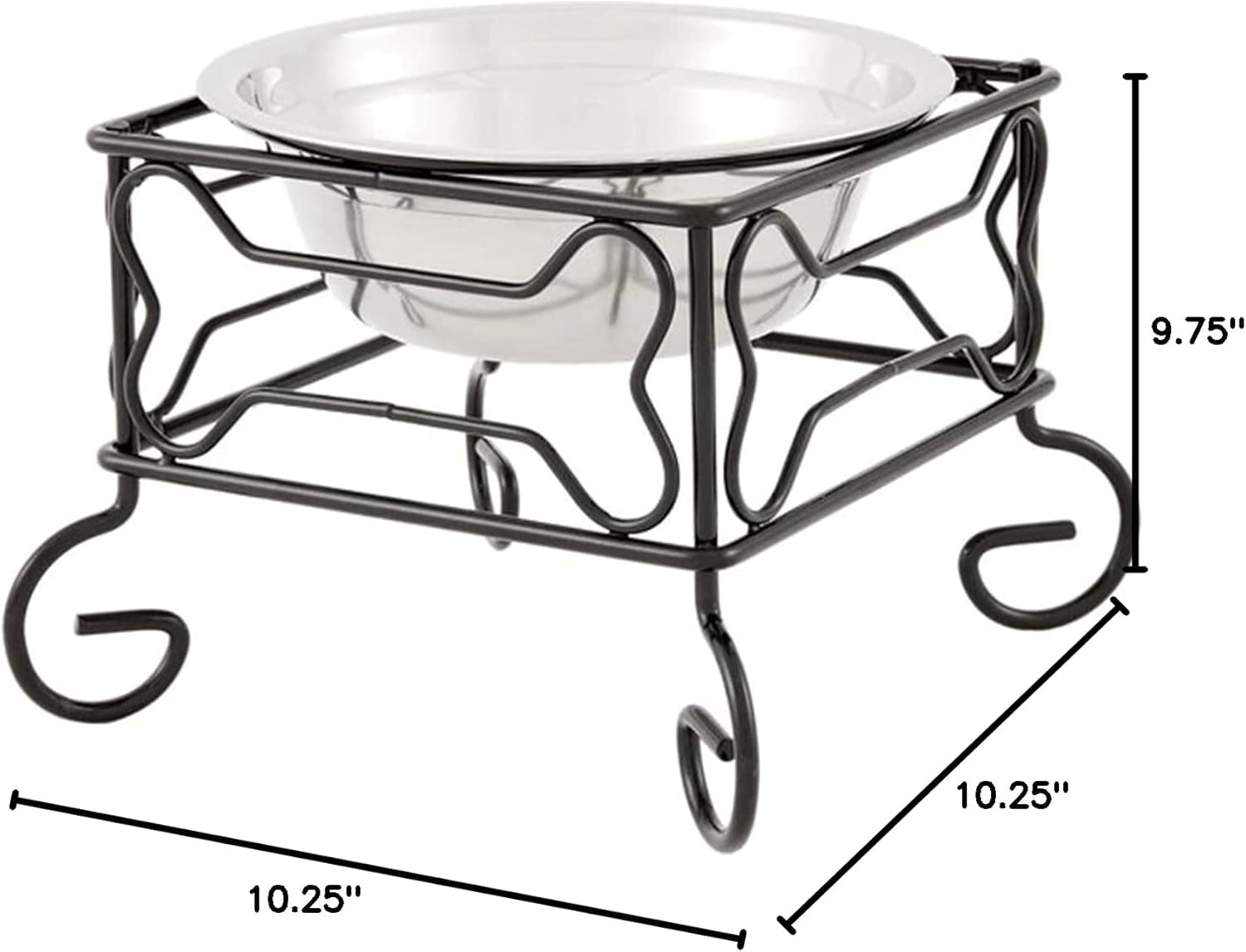 YML DSB10 Ergonomic Stainless Steel Feeder Pet Bowl for Dogs with Iron Stand