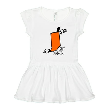 

Inktastic Fallin for Indiana Pumpkin Silhouette Gift Toddler Girl Dress