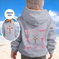 thumbnail image 2 of Bibifish Kids Hoodies Cute Bow Print Hooded Sweatshirts With Pocket Soft Drawstring Hood Girls Relaxed Fit Casual Daily Wear Stylish Hoodies, 2 of 5