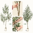 thumbnail image 4 of Soonbuy 5FT Artificial Olive Tree,Realistic Faux Olive Tree with Natural Wood Trunk & Lifelike Fruits,UV Resistant Artificial Tree, Potted Fake Olive Tree for Home, Office, Living Room Indoor Decor, 4 of 9