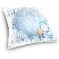 thumbnail image 3 of GZHJMY Soft Smooth Skin-Friendly Throw Pillow Cover Without Pillow Case16 x16 Shrink-Resistant Breathable Hidden Zipper Opening, Sofa Bed Office Farmhouse Room Easy to Disassemble|Blue Snowman, 3 of 7