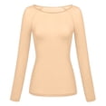 thumbnail image 1 of Blusa de malla transparente de manga larga para mujer: moldea los brazos sin costuras, elegante top a rayas para uso informal/vacaciones, tallas S-XXL, 1 of 2