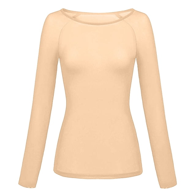 Blusa de malla transparente de manga larga para mujer: moldea los brazos sin costuras, elegante top a rayas para uso informal/vacaciones, tallas S-XXL