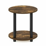 Furinno Turn-N-Tube 2-Tier Round Wooden End Table, Amber Pine - Walmart.com