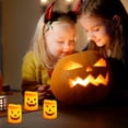 thumbnail image 6 of Halloween Flameless Candles, Battery Operated LED Flickering Battery Pillar Candles, Spooky Fall Halloween Festival Party Decoration for Indoor Halloween Decorations Home Halloween Decor, 6Pcs, 6 of 8