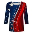 thumbnail image 5 of Gamivast 4Th of July Outfits for Women,3/4 Sleeve Crew Neck T-Shirt Tunic Tops Blouses, Fashion Print Tee Shirt Independence Day Shirts Red XXXL Tracking My Recent Order, 5 of 5