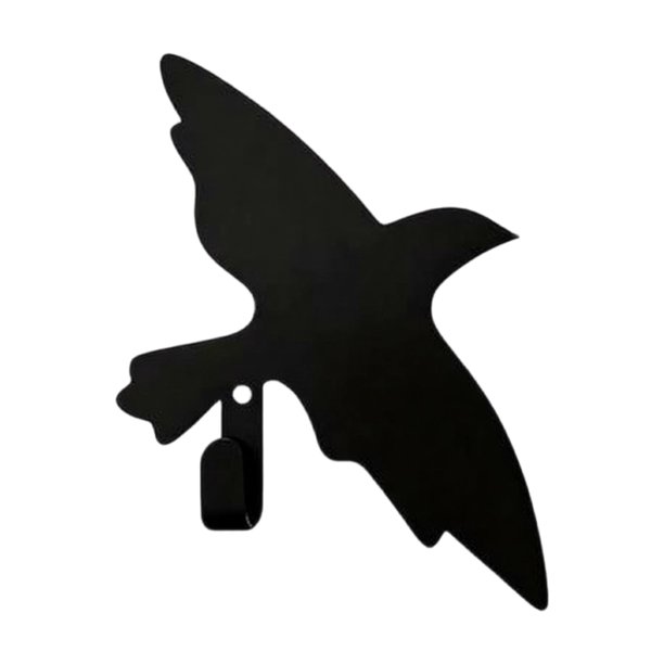 Gancho de pared con forma de pájaro volador, gancho artístico de metal negro con forma de pájaro, perchero decorativo, colgador de toallas, gancho para llaves para baño, cocina y entrada.
