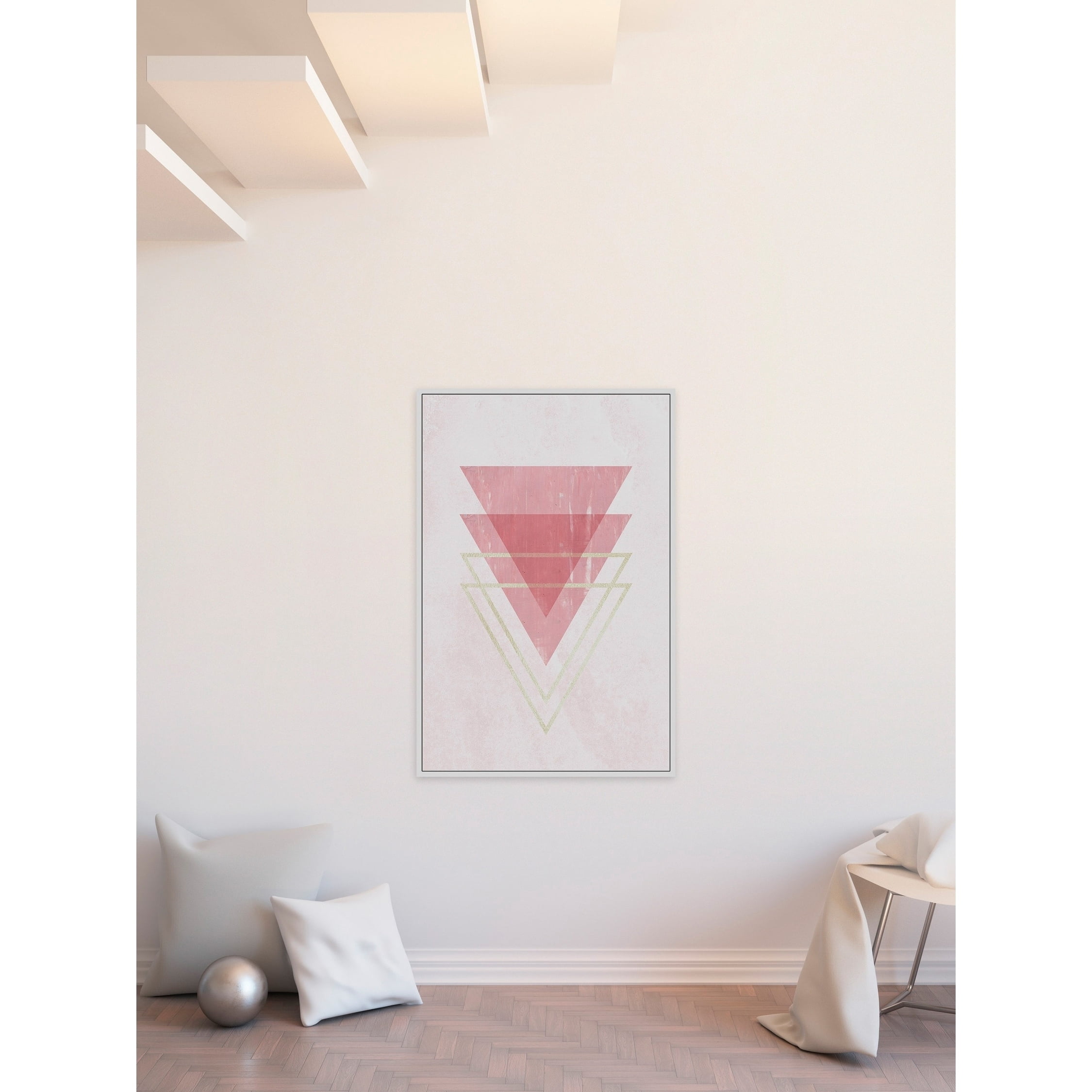 Triangles Inverses Floater Framed Painting Print on Canvas
