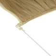 thumbnail image 4 of Youloveit Hair Extensions Pale Ash Blonde Straight Synthetic Hairpieces Long 18 20 Inch 4.2 Oz Invisible Wire Headband for Women Hairpieces No Clip Silky Curly Synthetic Hair, 4 of 7