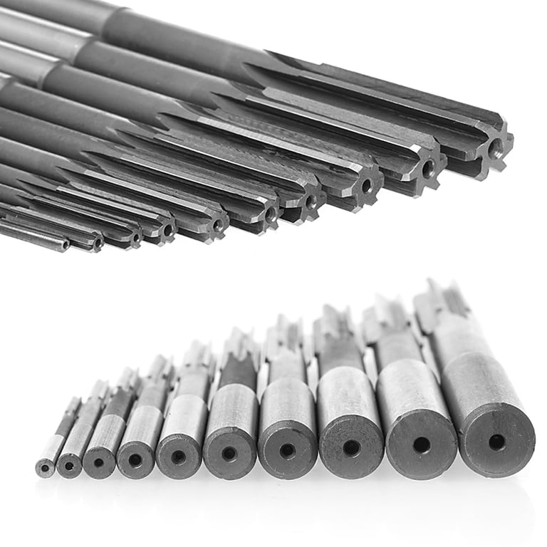 Smith Machine 10-Piece HSS H8 Straight Shank Machine Reamer Set - Sizes ...