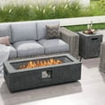 thumbnail image 4 of Costway 42.5" Magnesium Oxide Propane Gas Fire Pit with Hideaway Tank Holder Lava Rocks, 4 of 10