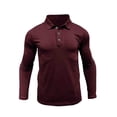 thumbnail image 4 of HBFAGFB Long Sleeve Work Shirts for Men Fashionable Comfortable Lapel Button Down Tops Red Size L, 4 of 6
