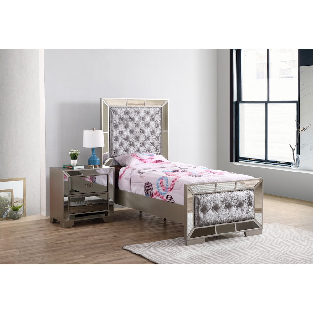 Glory Furniture Hollywood Hills Twin Bed in Champagne Color