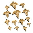 thumbnail image 1 of Caduceus Health Medical Symbol Wood Mini Charms Shapes DIY Craft Jewelry - With Hole - 16mm (22pcs), 1 of 7