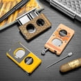 thumbnail image 2 of five-in-one multifunctional stainless steel cigar cutter with cigar drill and holder cigar needle V-cut,明黄色, 2 of 11